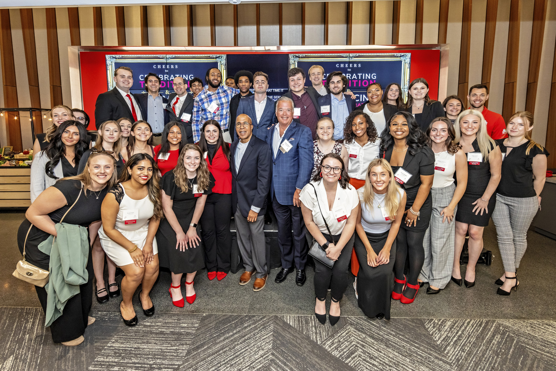 Ohio State Hospitality Management students and Dean Don Pope-Davis with Cameron Mitchell at Big Dish event