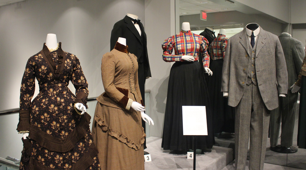 Full-length dresses and suits in the Historic Costume and Textiles Collection