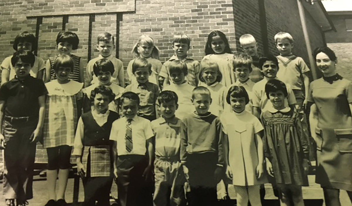 Jim Buffer with his Tremont Elementary kindergarten class in 1968