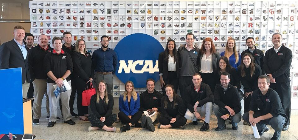 Ohio State sport management students at the NCAA headquarters