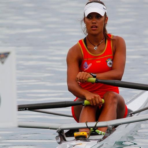 Woman Olympian rowing boat