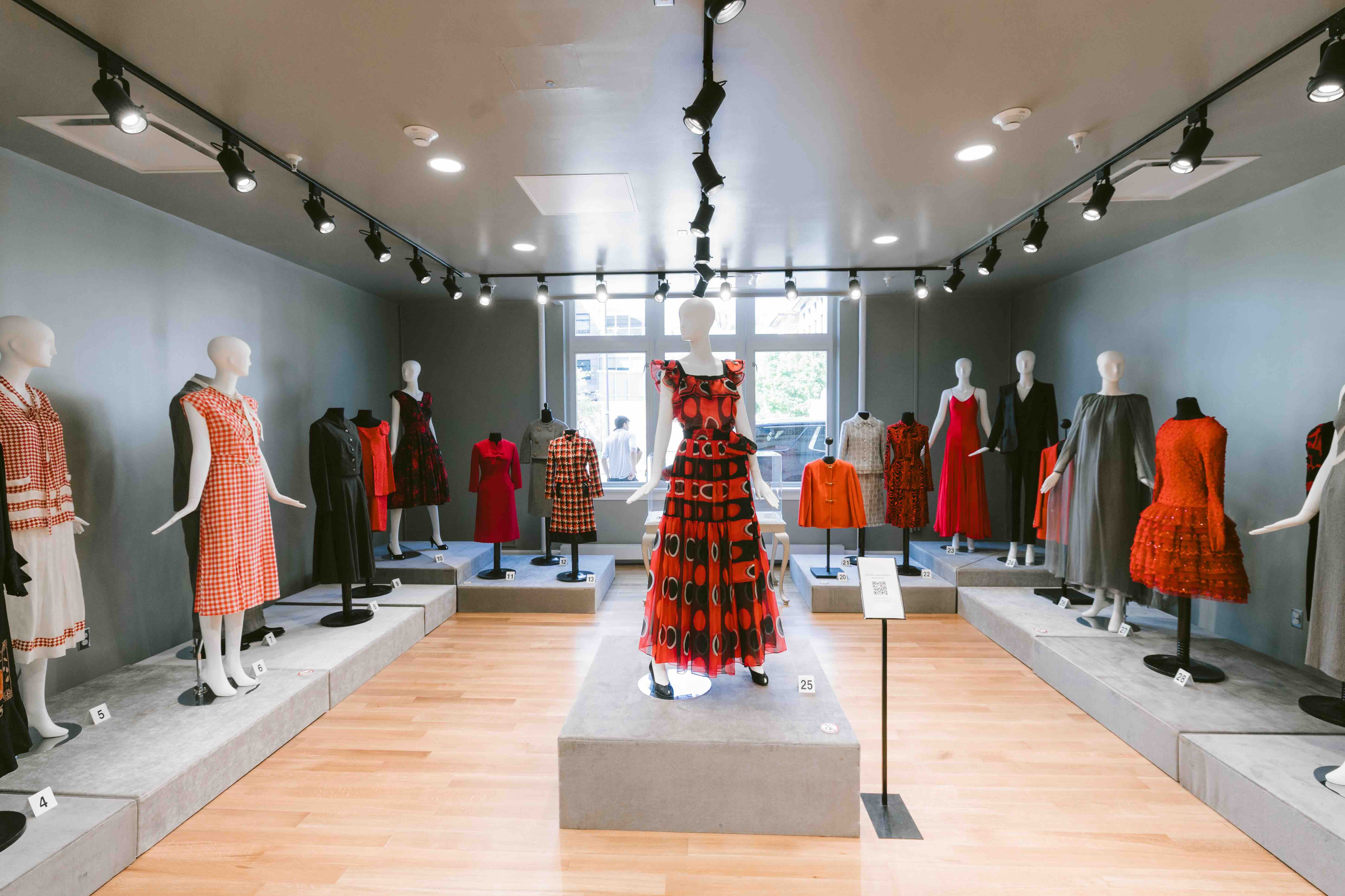 The Historic Costume and Textiles Collection gallery in Campbell Hall