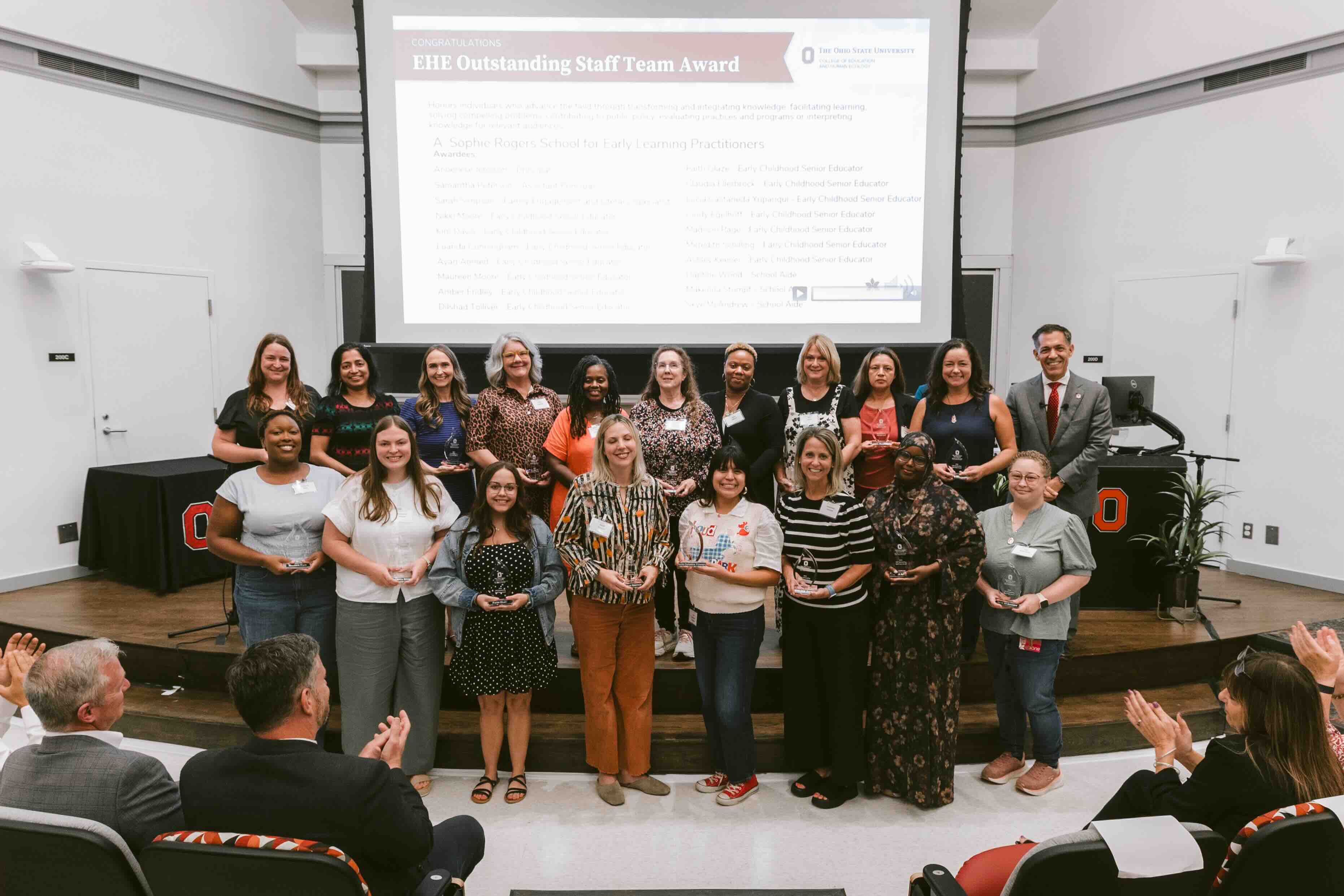 The Outstanding Staff Team Award was given to the A. Sophie Rogers School.