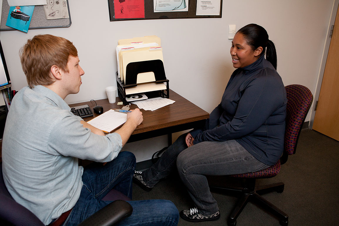 Student receiving academic coaching at Ohio State's Dennis Learning Center