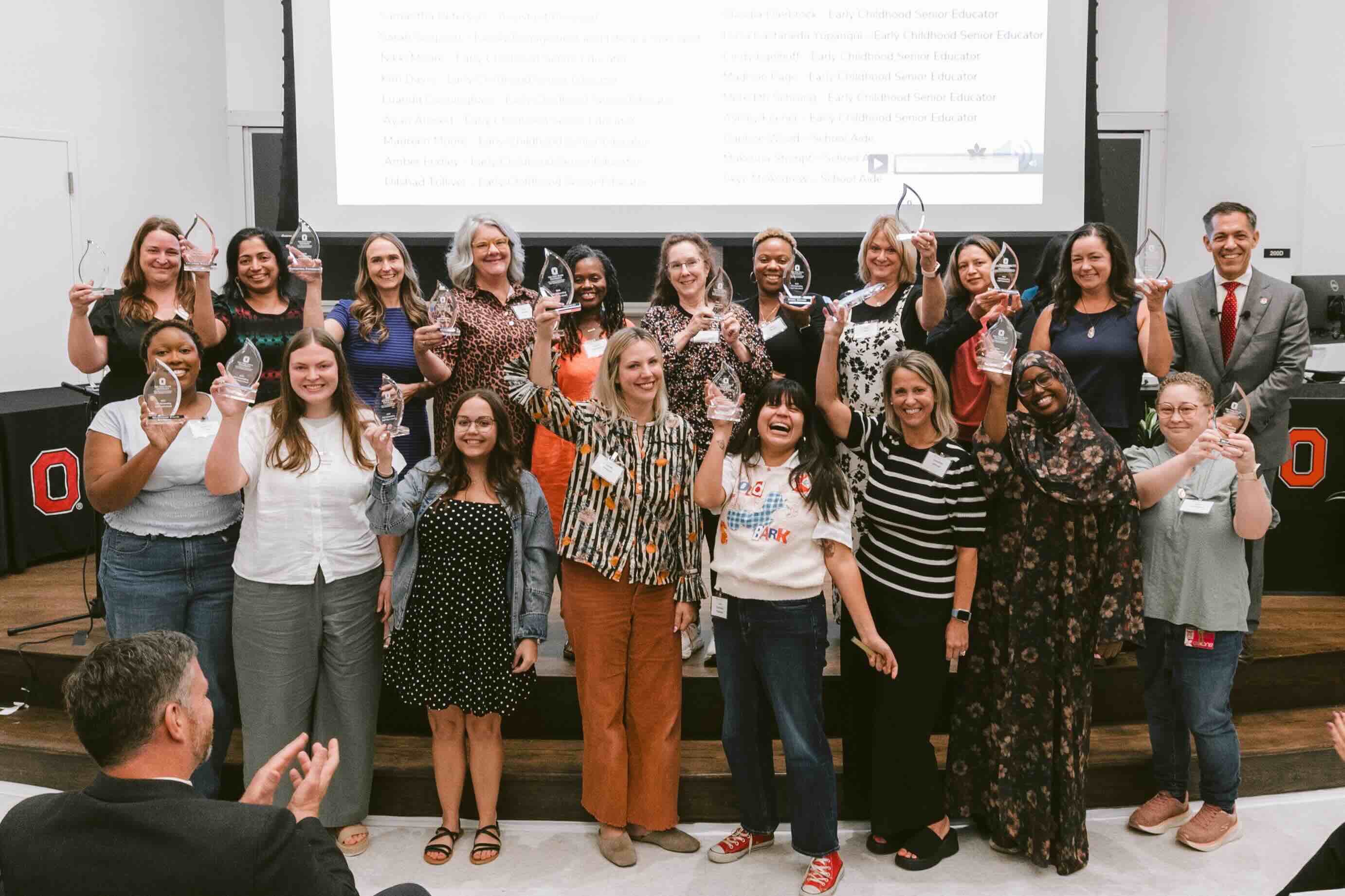 A. Sophie Rogers school staff and faculty presented with their award during convocation