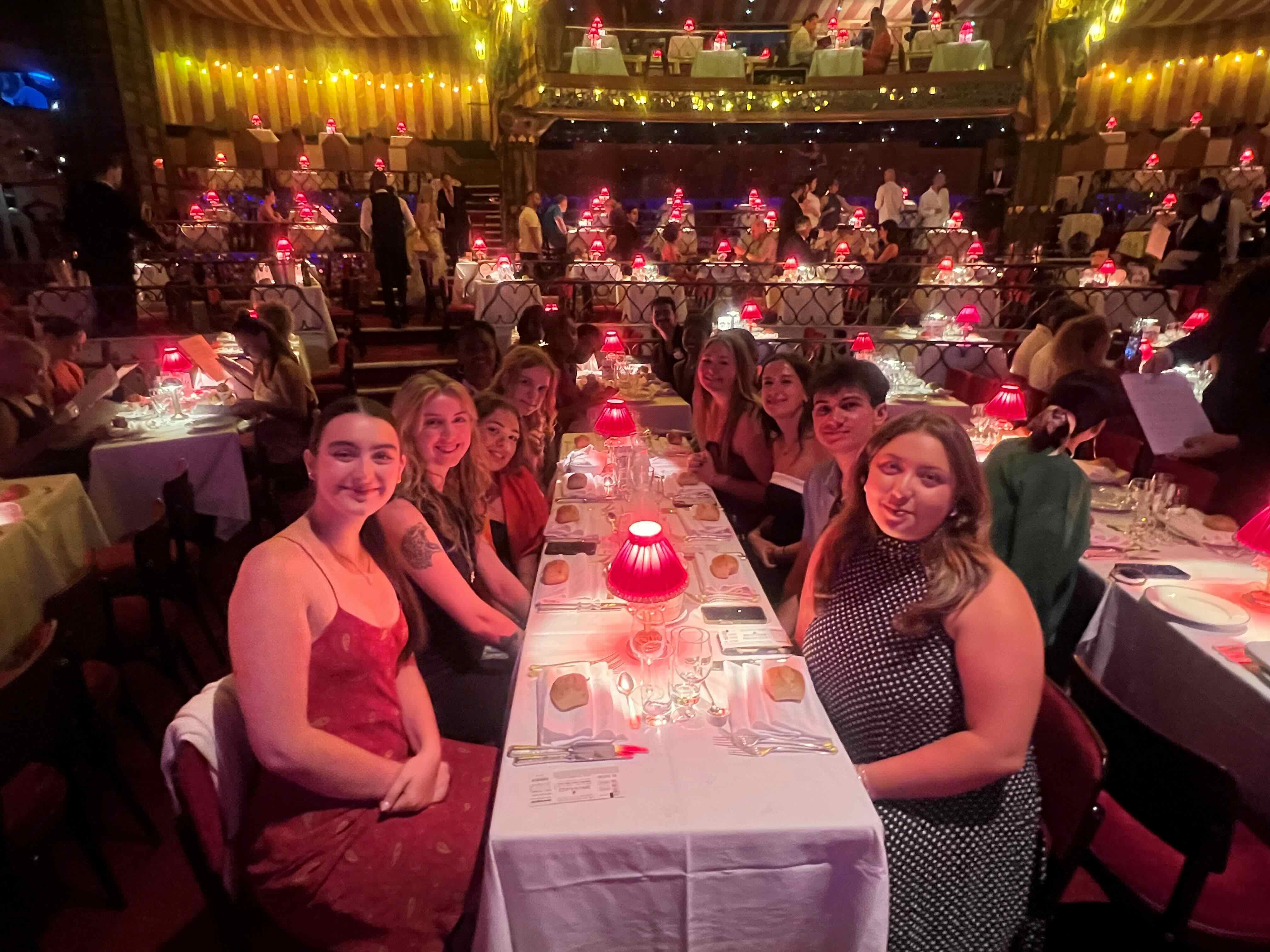 EHE Hospitality Management students at the Moulin Rouge