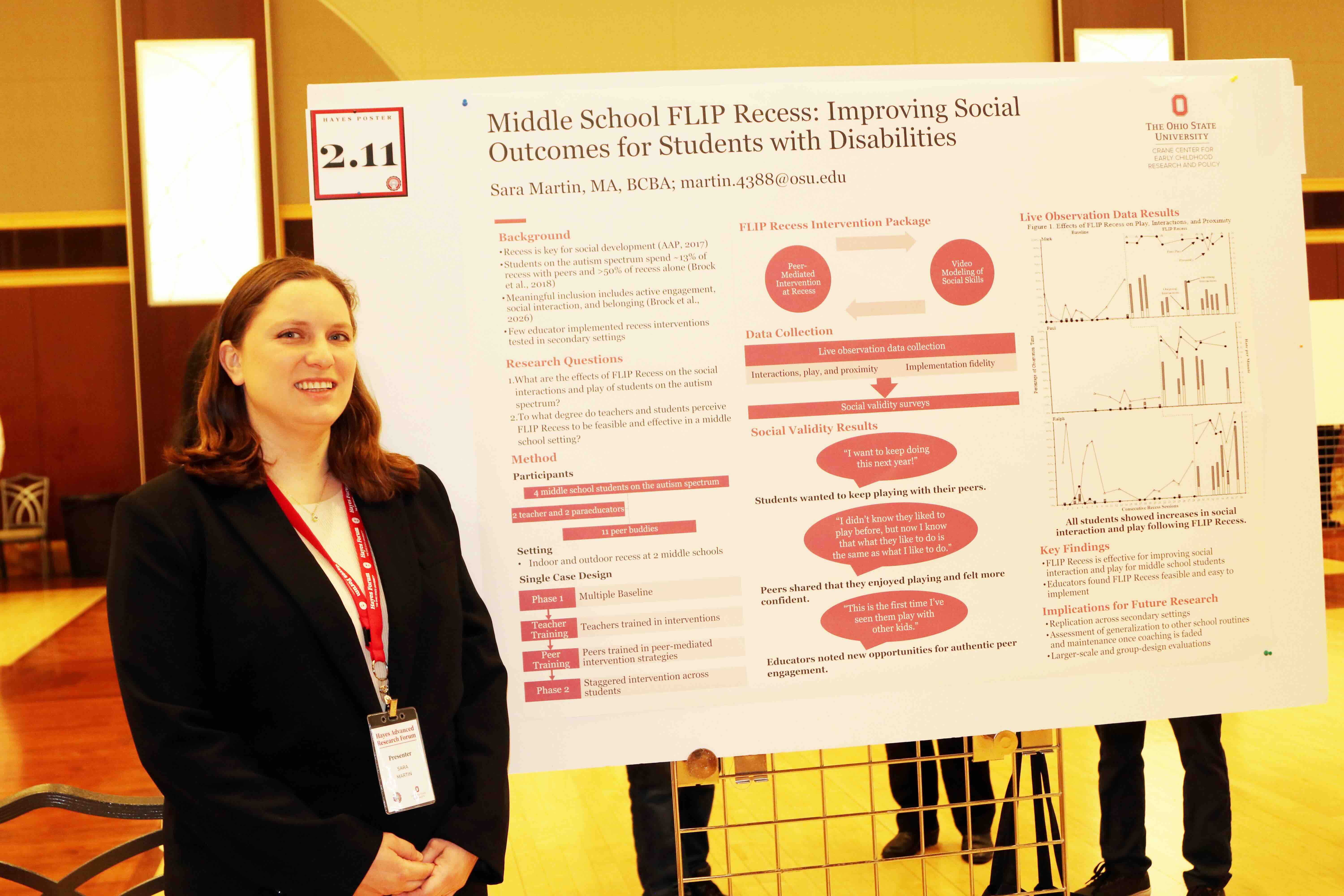 Sara Martin presenting a research poster