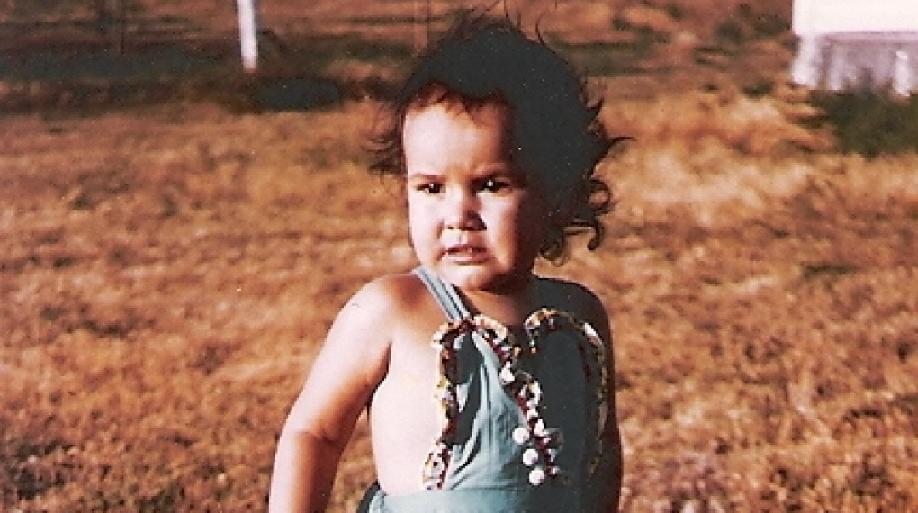 Sandy White Hawk pictured as a child
