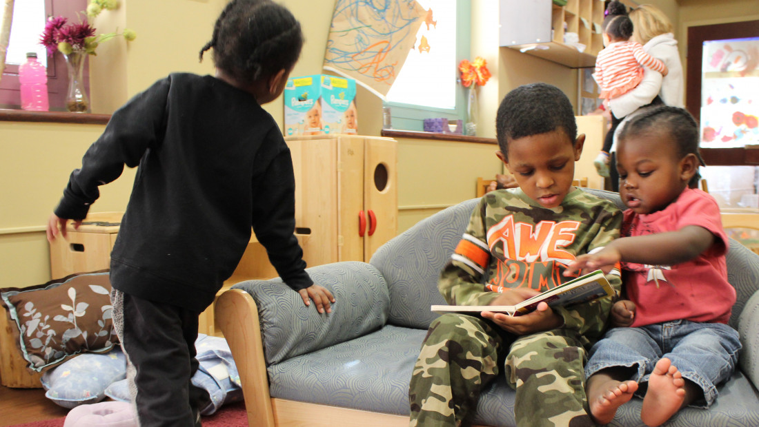 children reading together