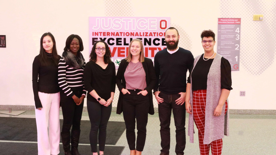 Ohio State University College of Education and Human Ecology graduate students at an event