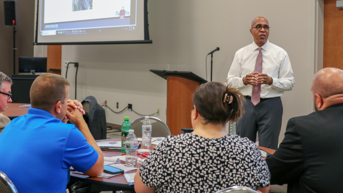 Dean Pope-Davis speaking