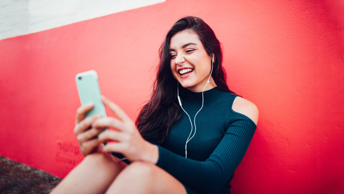 woman using a smartphone