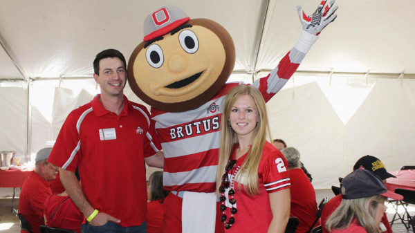 Brutus at EHE alumni tailgate party