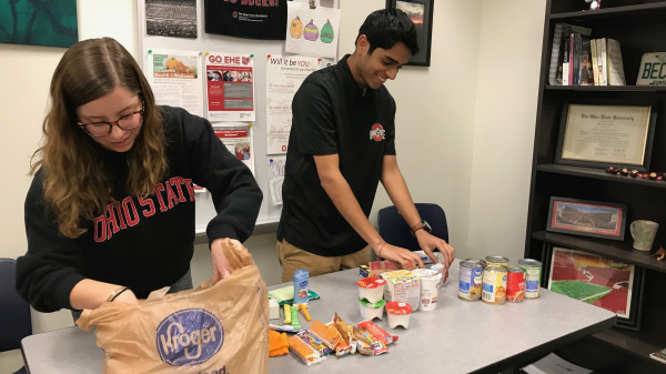 students working in pantry