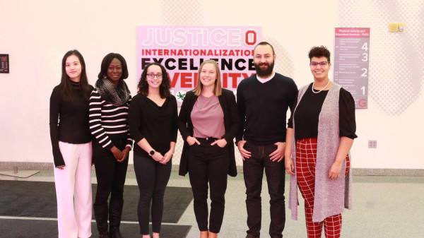 Ohio State University College of Education and Human Ecology graduate students at an event