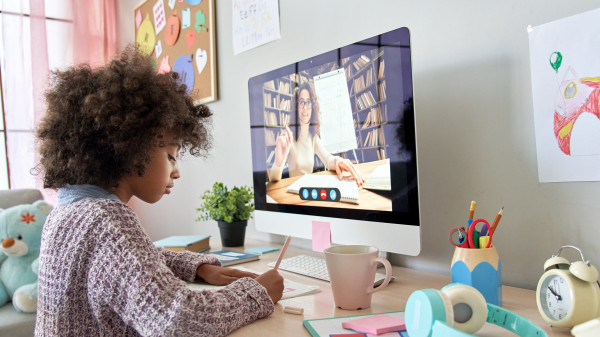 kid at computer