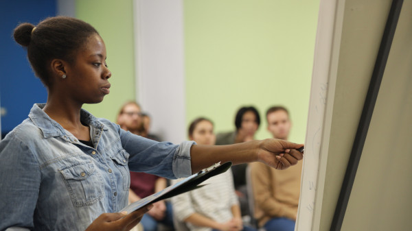 art teacher in classroom