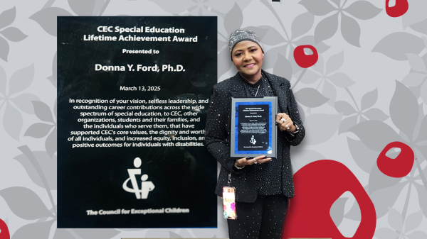 Donna Ford winning an award