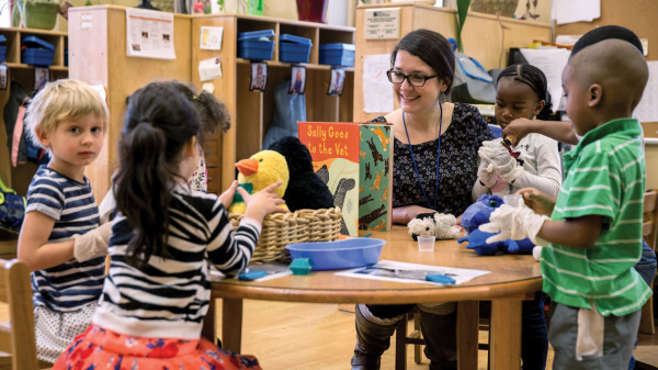 Early childhood educator in classroom