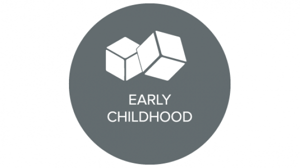 early childhood icon with toy blocks