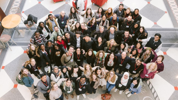 Ohio State students taking group photo
