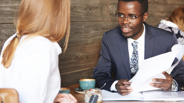 male human resources professional in a meeting