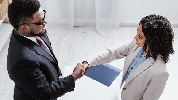 two people at a career fair