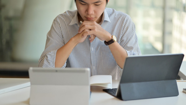 teacher preparing to teach online