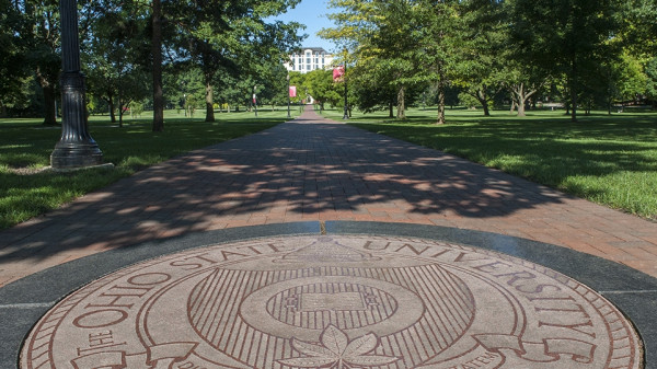 Ohio State seal on campus