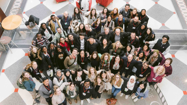Penny Pasque with students who attended an event where she was the keynote speaker