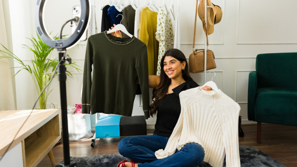 social media influencer showing off clothing
