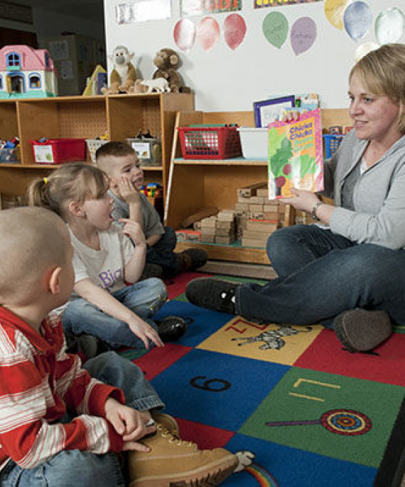 teacher reading to students