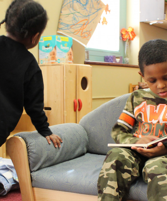 children reading together