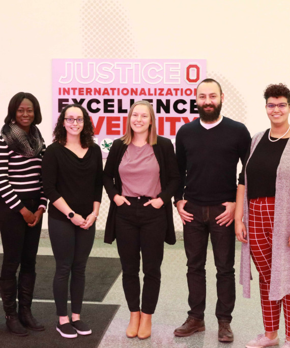 Ohio State University College of Education and Human Ecology graduate students at an event