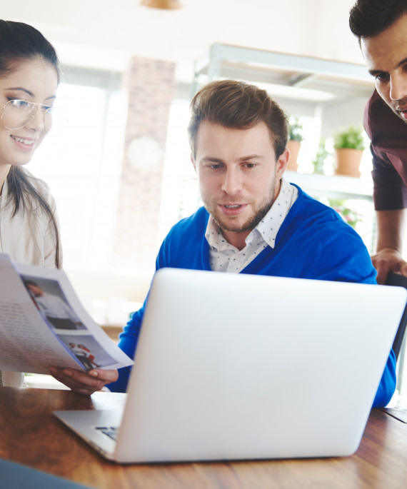 colleagues working in office