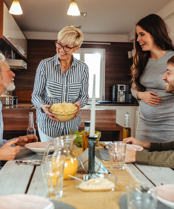 family group eating