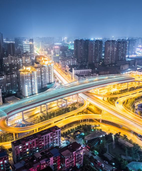 city interchange at night