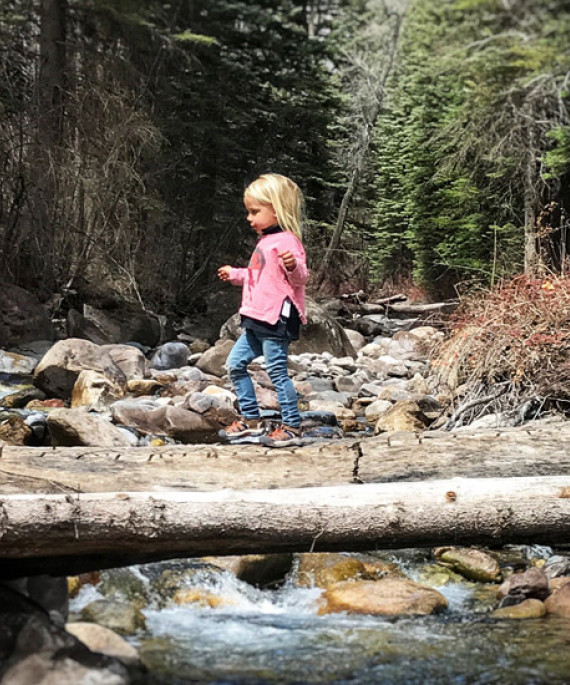 Dad and daughter in nature