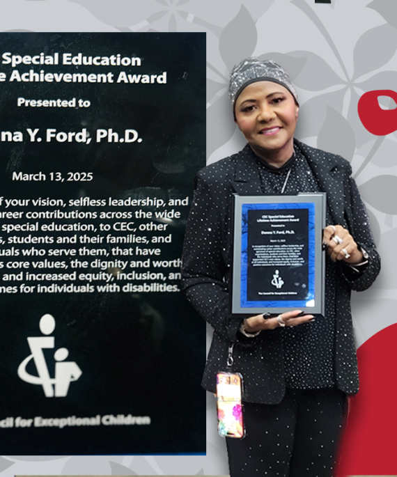 Donna Ford winning an award
