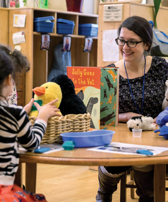 Early childhood educator in classroom