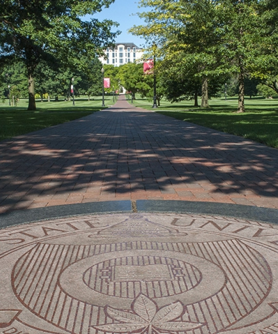 Ohio State seal on campus