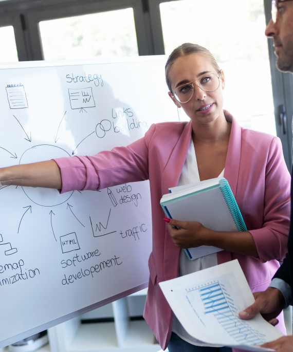 young businesswoman in meeting