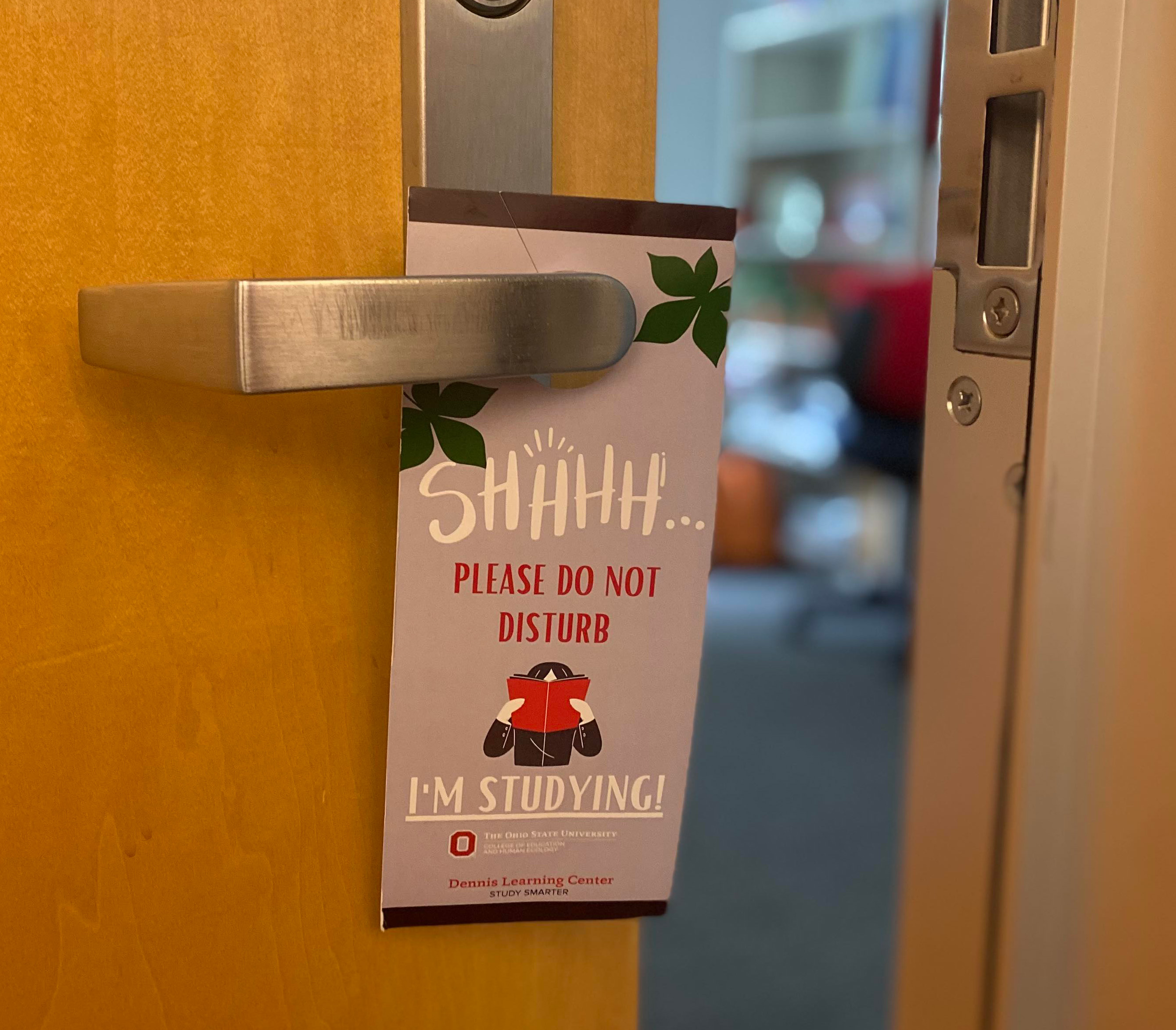 Ohio State branded study door hanger