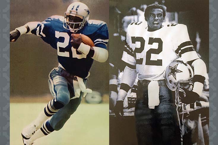 Two images of Wade Manning on the Dallas Cowboys